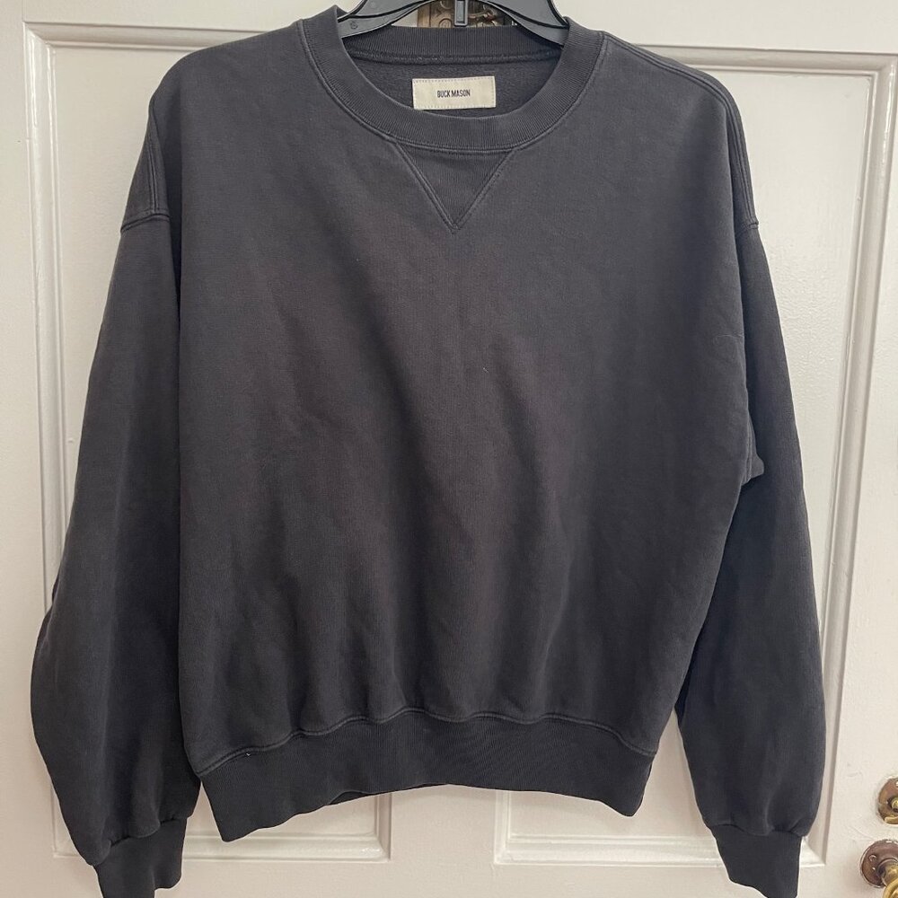 Buck Mason Women's Crewneck Sweatshirt - Washed Black